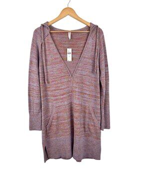 NEW Anthropologie Daily Practice Womens Hooded Knit Sweater Dress Size M
